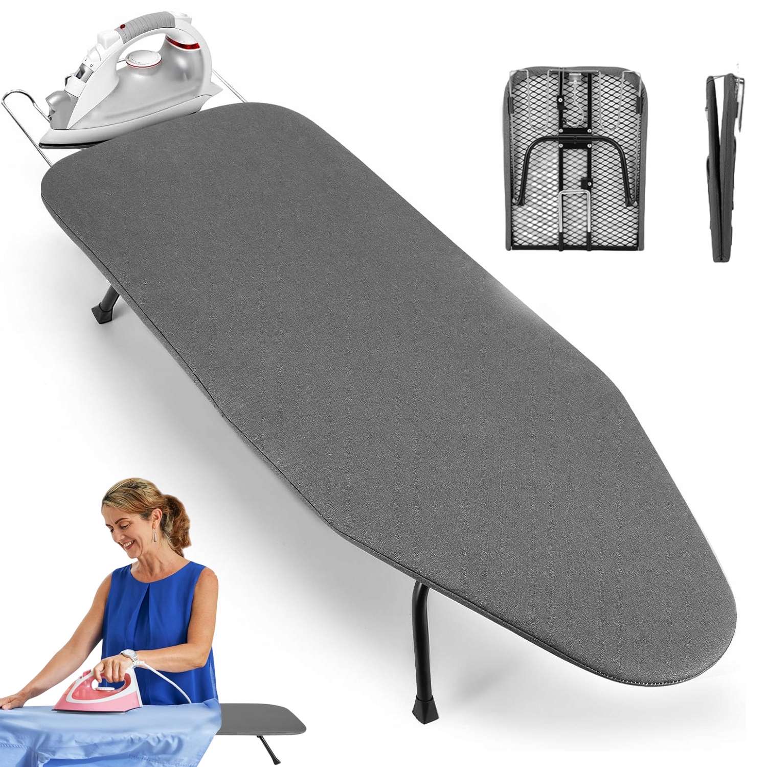 Levně Žehlicí Prkno Skládací Velký Panel 76 CM Černá