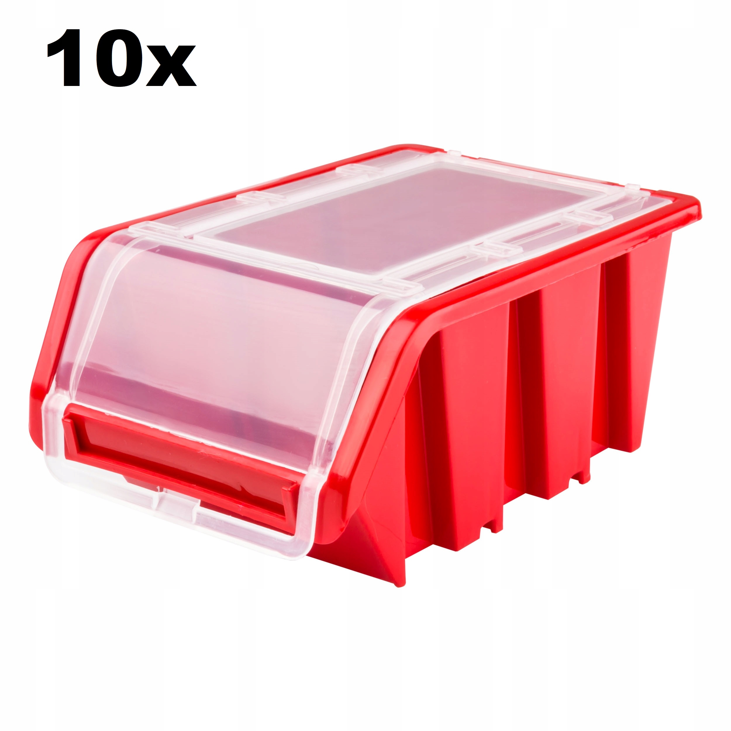 

10 x Pojemnik z pokrywą kuweta 100x155x70 czerwony