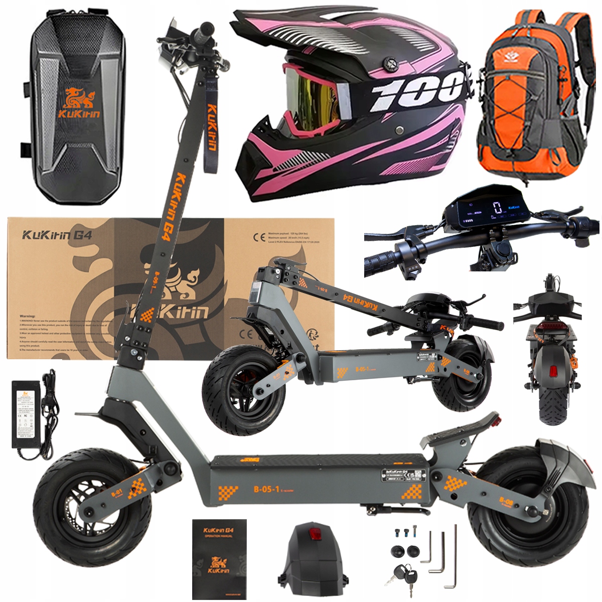 KuKirin G4 Skládací elektrická vozidla 2000W 70KM/H 60V 20Ah 75km Dárek