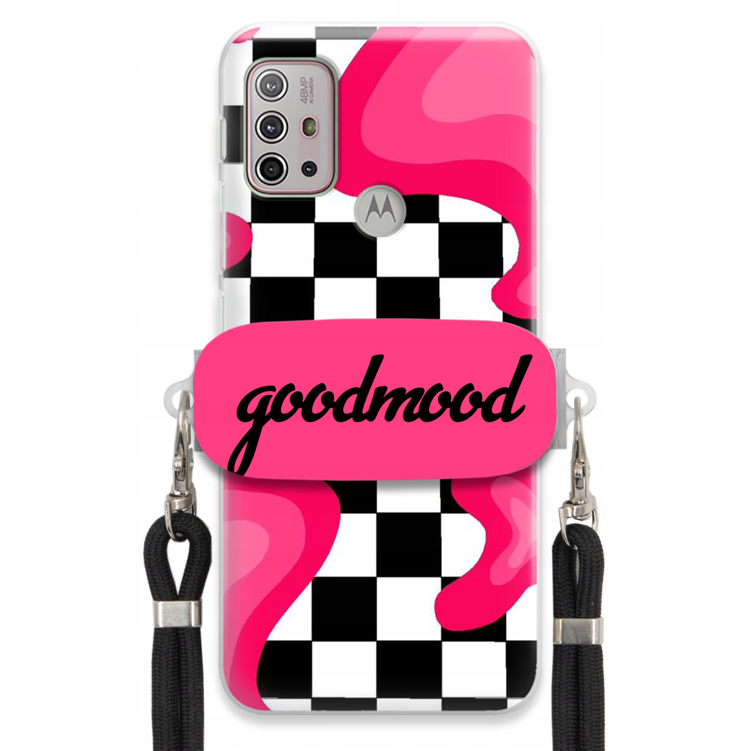 Puzdro Pre Motorola G20 Sada Case Držiak Vodítko Čierne Pre Teenagerov Splash