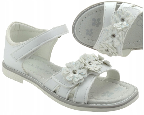 

Białe Sandały Dziewczęce Buty Komunijne Clibee 31