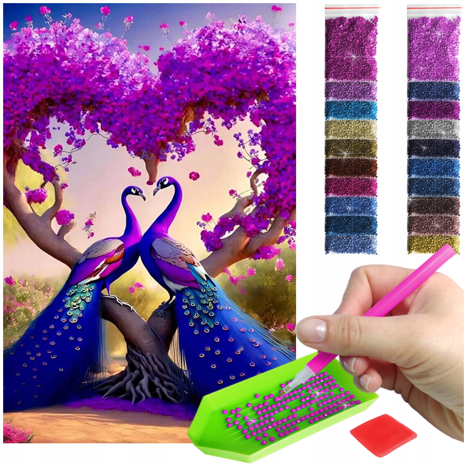 Valentýnský diamantový Haft 60x40cm Diamond Painting Mozaika Příslušenství