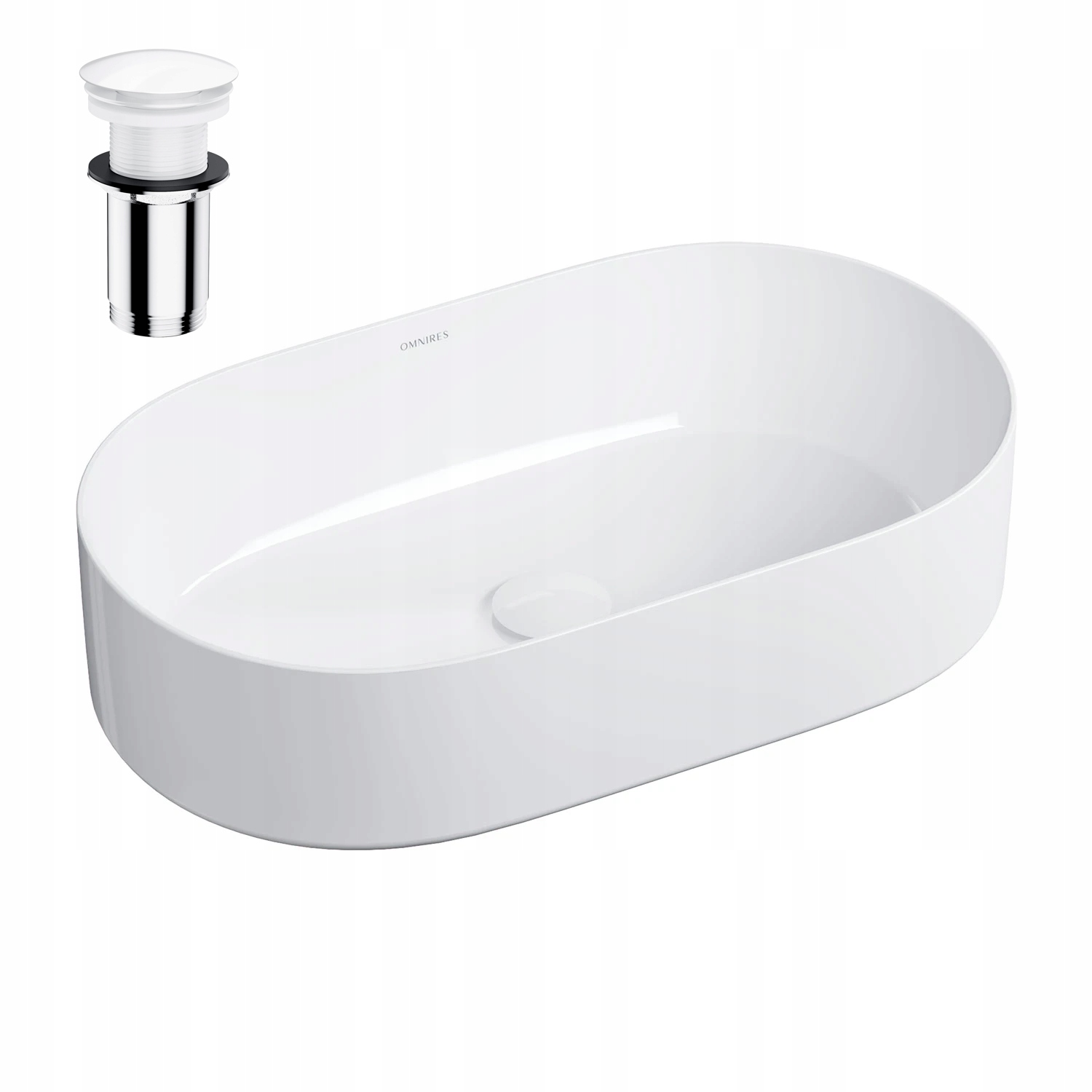 Omnires Mesa umývadlová doska 53 x 32 cm biela MESA530BP zátka klik-klak