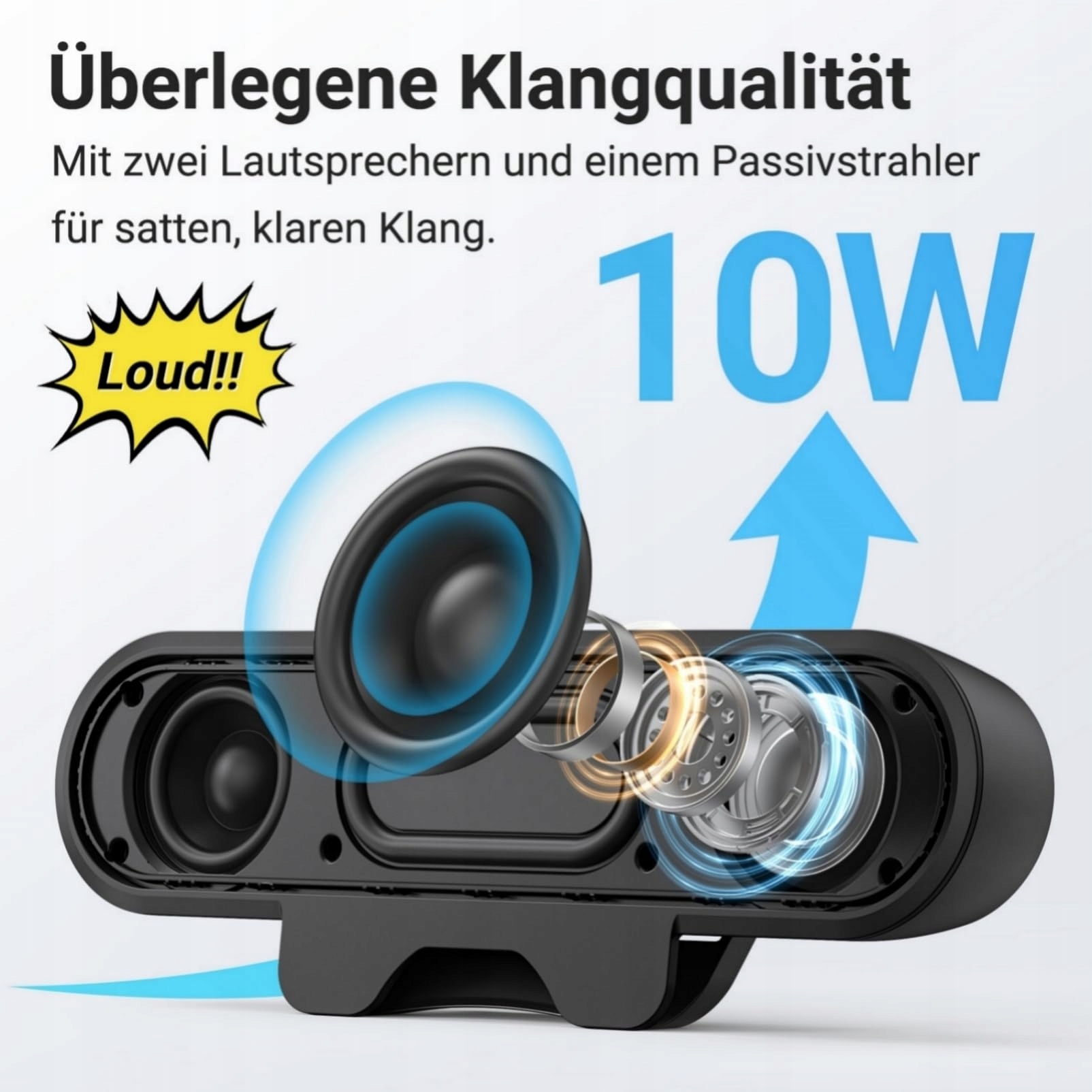 INWA Głośniki PC USB Do Monitora 10W HD Stereo Dla Laptopa i Telefonu — miniatura 5