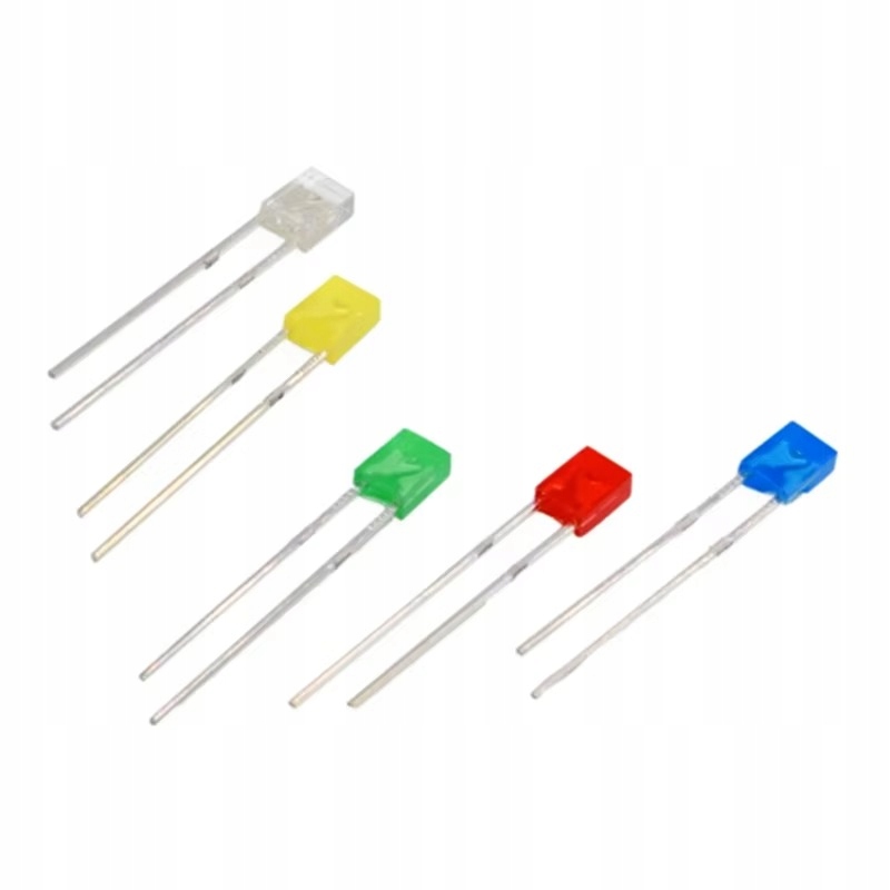 DIODY LED DIP 2x3x4 PROSTOKĄTNE KOLOROWE ZESTAW 100 SZT PAFT
