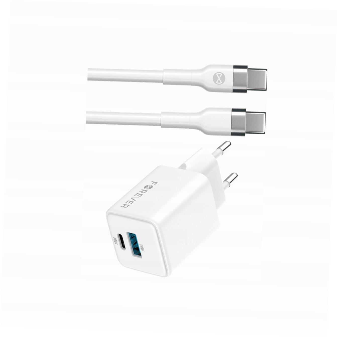 Szybka ładowarka GaN 30W Usb i Usb-c z kablem do Samsung Galaxy S21 5G