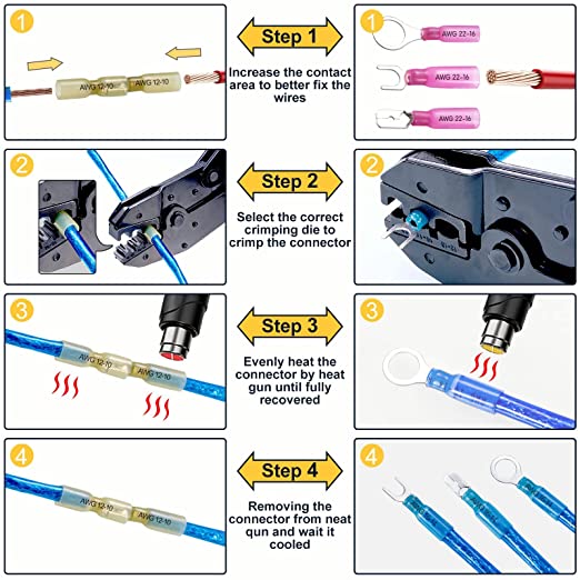 ZŁĄCZA TERMOKURCZLIWE ZESTAW 620 SZTUK WODOODPORNE Rodzaj zaciskowe