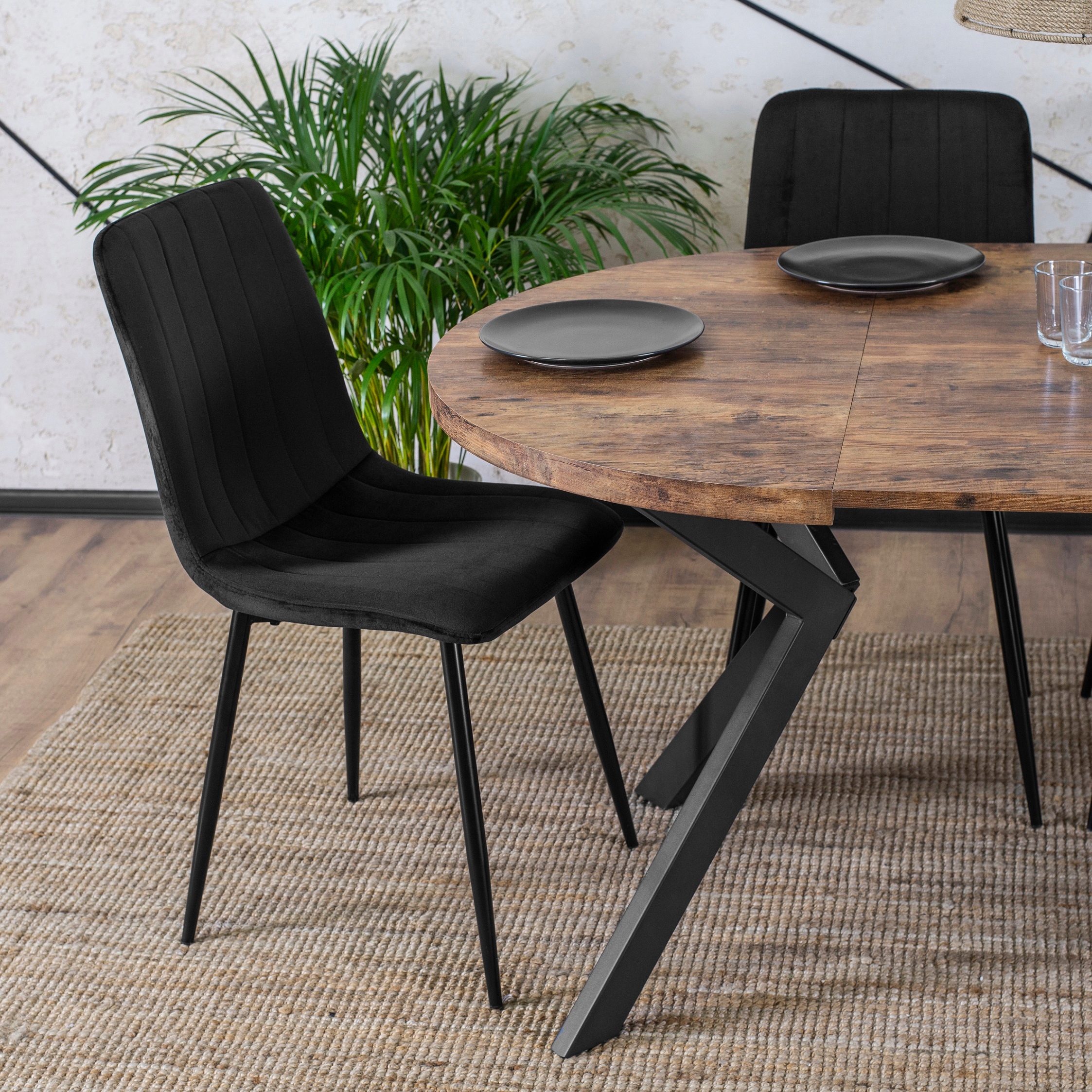 Stół Okrągły Rozkładany Nowoczesny Jadalnia Salon Loft Dąb Rustykalny LUKAS Szerokość mebla 100 cm