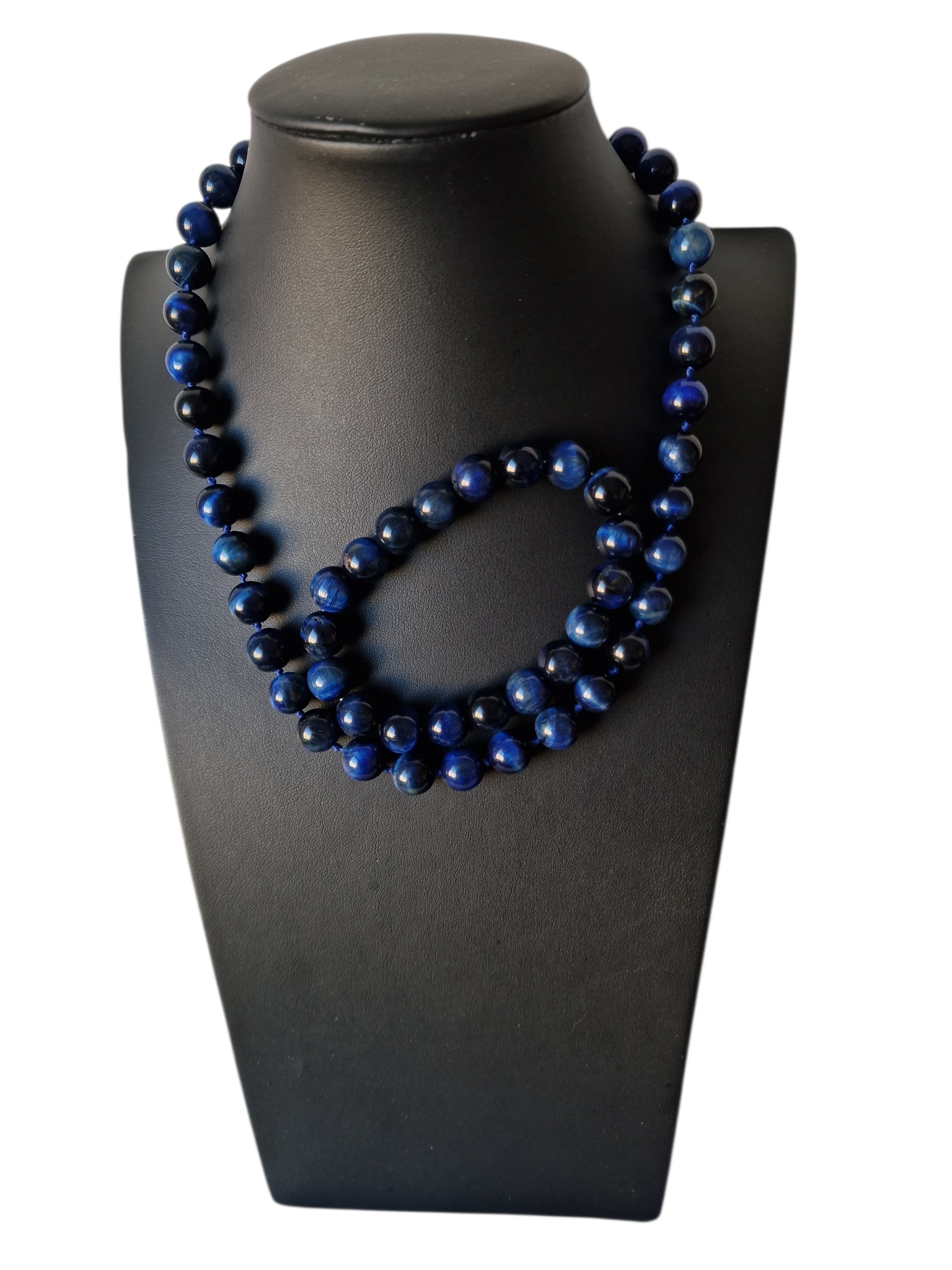 Vintage Tmavě Modré Tygří Oko Komplet Náramek Náhrdelník Dobrá Aura