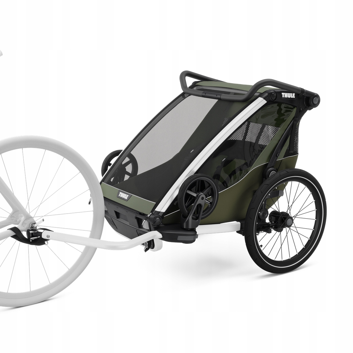 Przyczepka rowerowa dla dzieci Thule Chariot Lite double vintage green