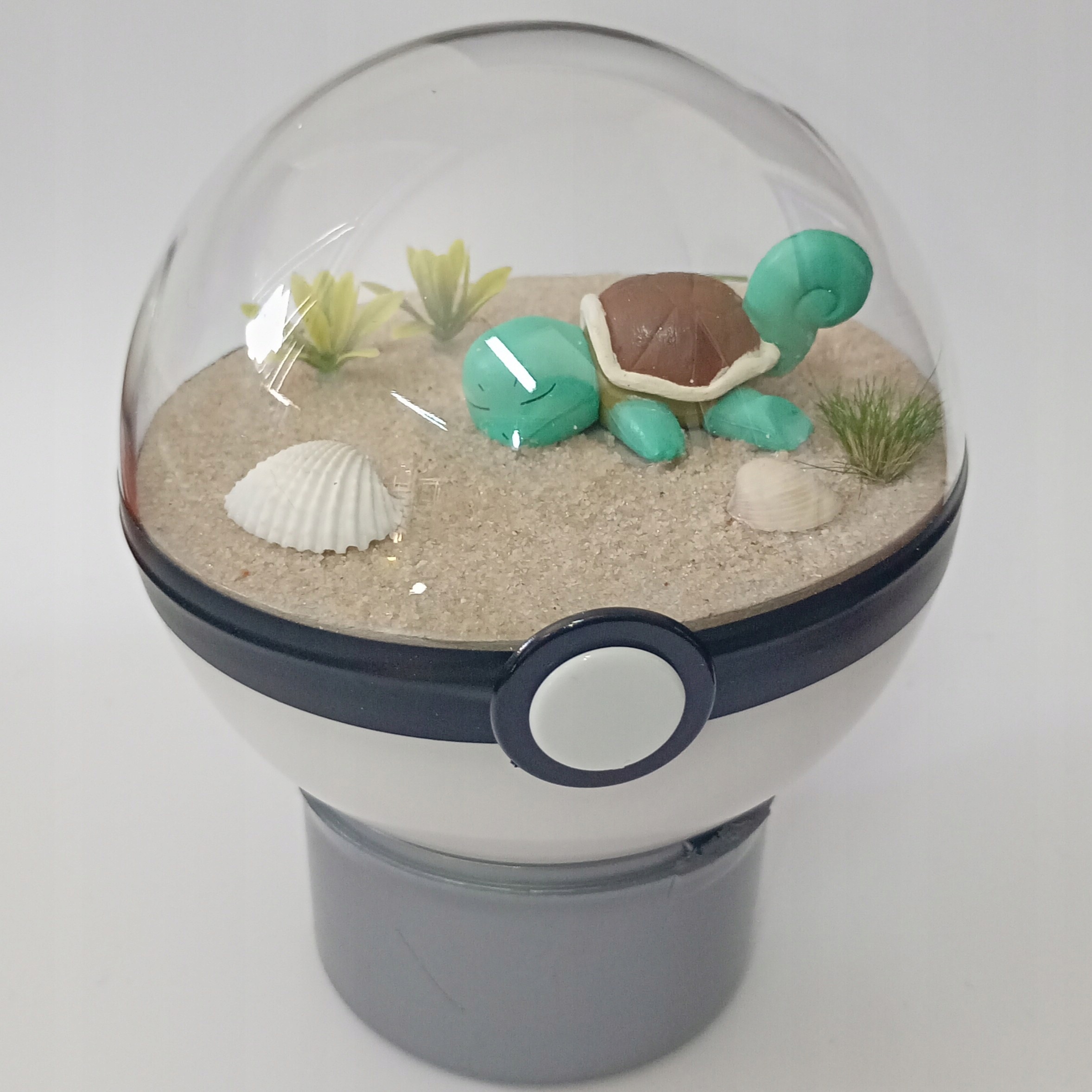 Squirtle Pokeballové Terárium Unikátní Diorama Pokémon Ručně Vyrobené 10 CM