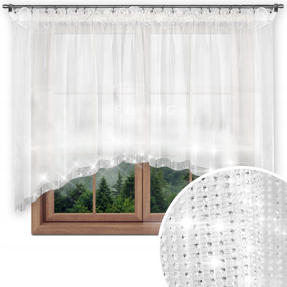 

Firana Gotowa Woal Cyrkonie Diamenty Łuk 120x400
