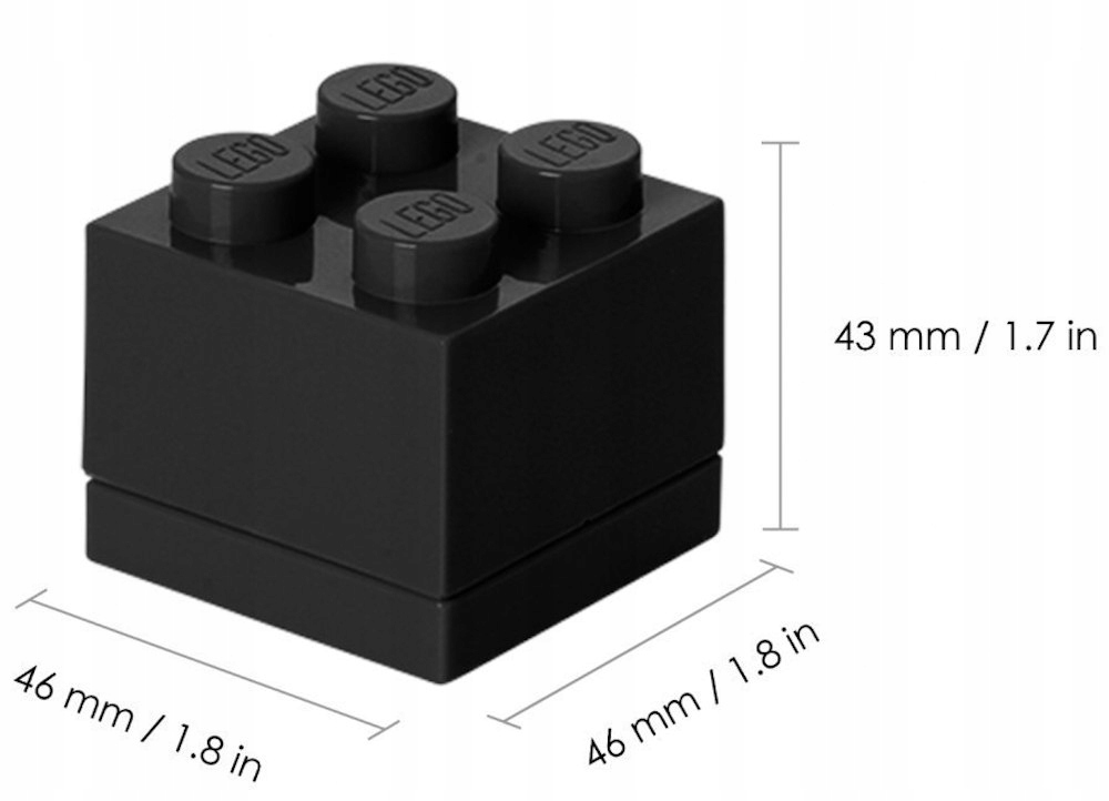 LEGO Pojemnik 4 MINI Klocek Pudełko CZARNY Marka LEGO