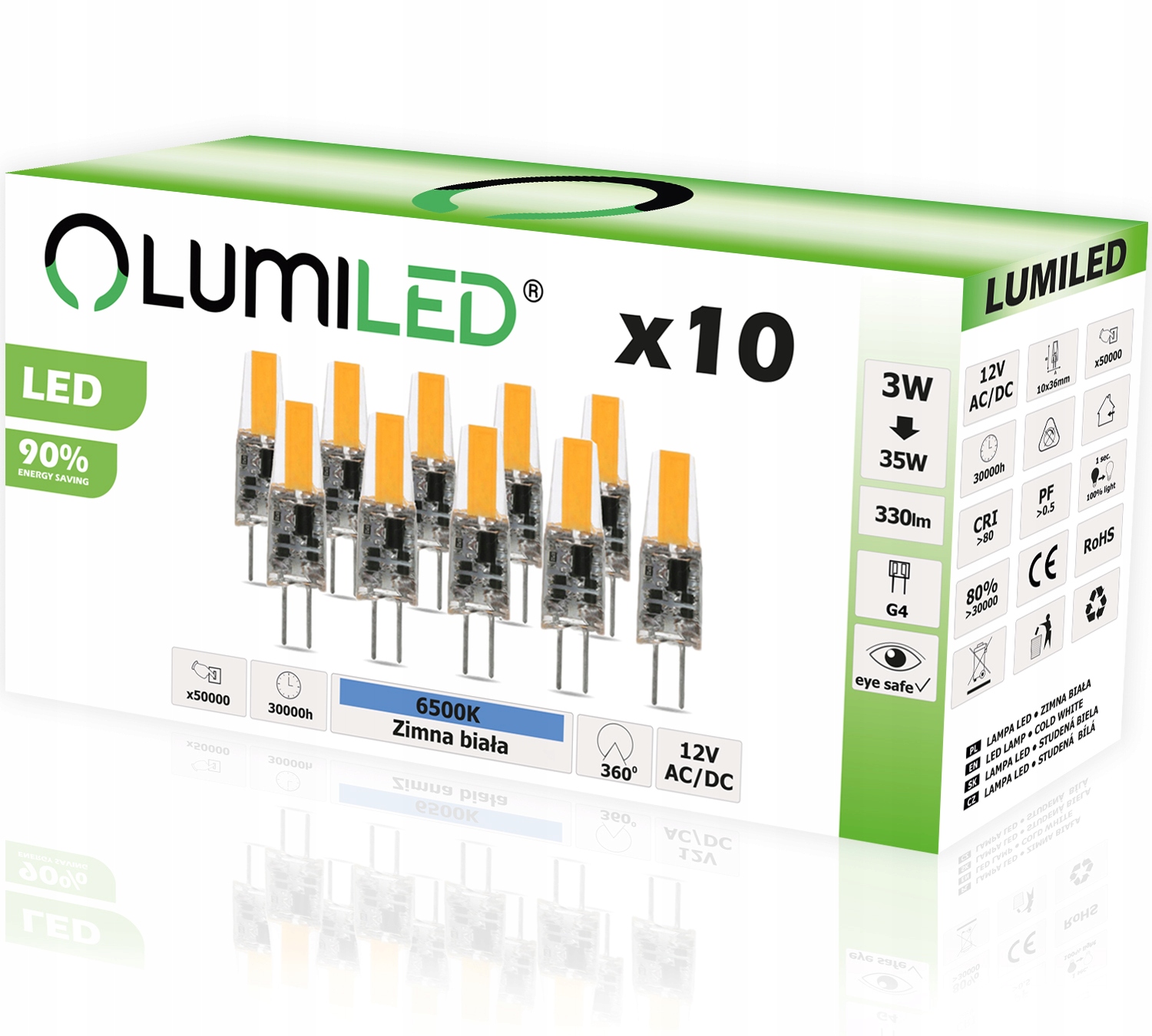 

10x Żarówka Led G4 Kapsułka 3W 35W 6500K Lumiled