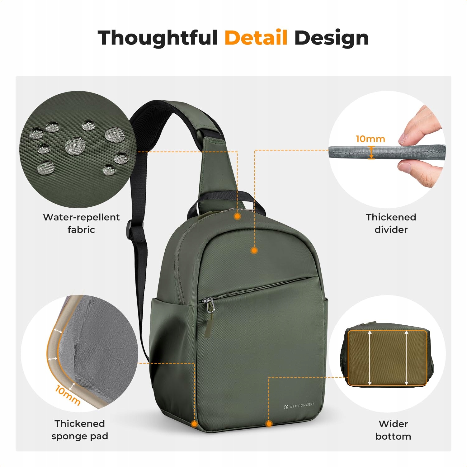 K&F CONCEPT Torba Na Aparat Wodoodporna Torba Na Ramię Dla DSLR/SLR — miniatura 4