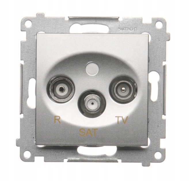 Simon 54 Anténní zásuvka R-tv-sat Průchozí Podomítková Stříbrná Matná