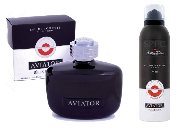 Aviator Black Leather 100mlEDT+200mlDEO Paris Bleu