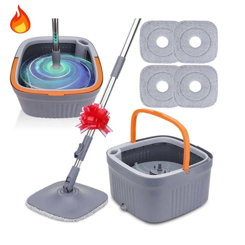 Rotační Mop Se Samoodtlačováním, Pohodlné Ovládání Bez Vytahování̇