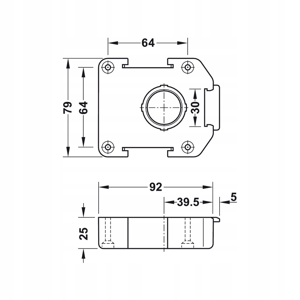GNIAZDO do stopki meblowej AXILO HAFELE Model 637.76.333