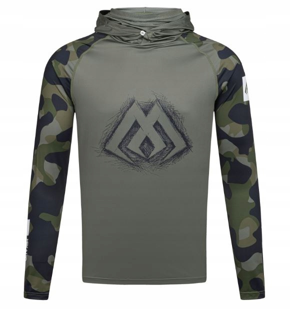 Bluza Z Kapturem I Kominem Z Filtrem Upf Green Camo- rozm. M