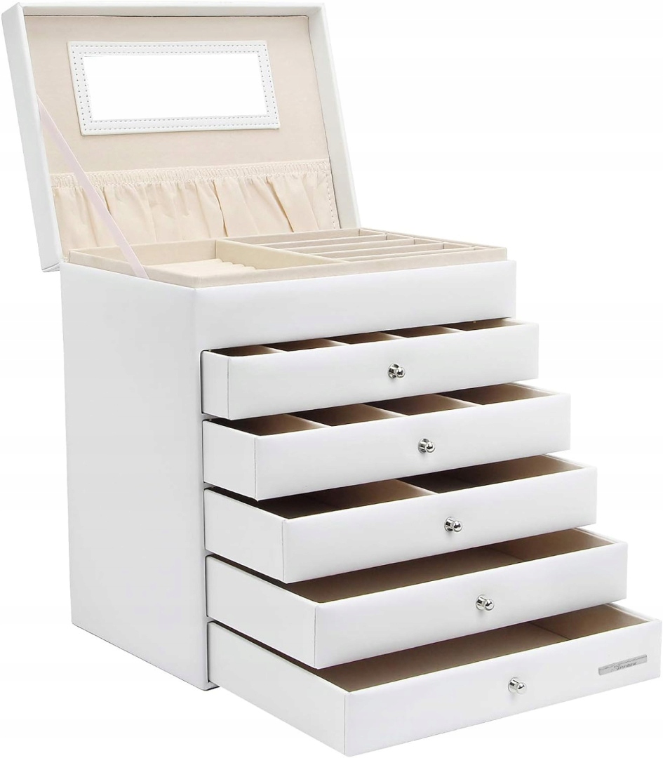 Yorbay Seelux šperkovnice na bižuterii s 5 zásuvkami a zrcadlem