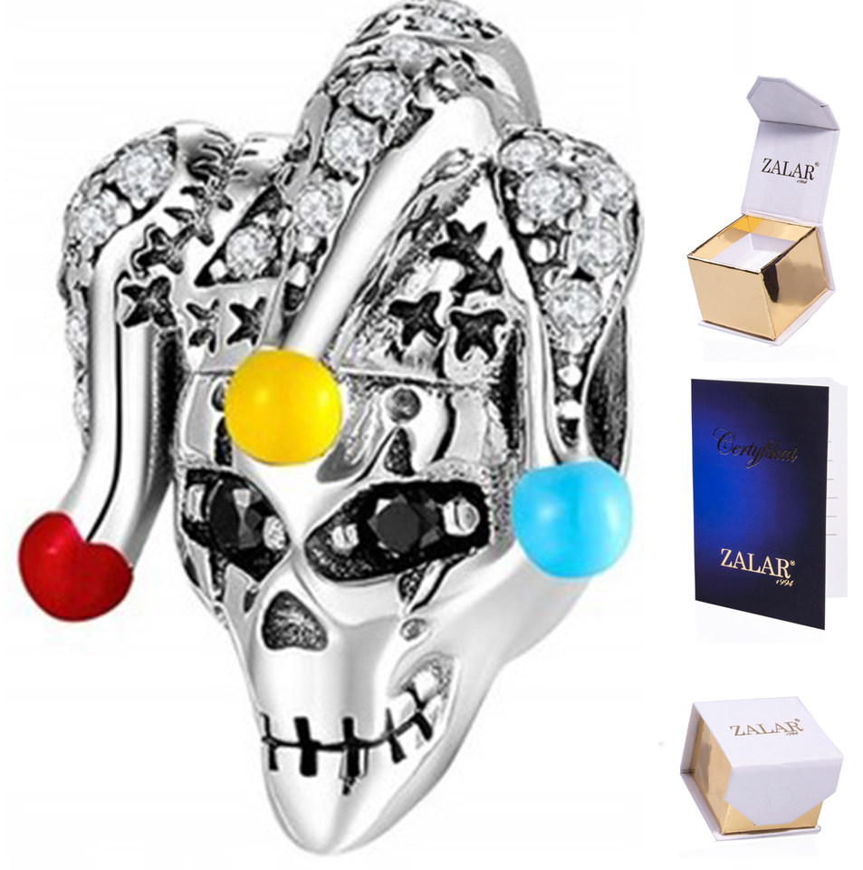 

Charms Joker Klaun cyrkonie srebro 925 Zalar