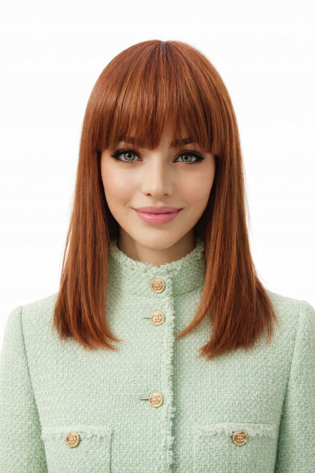 Dlouhá paruka s termovláskovou ofinou v barvě Teracota Nesessaja salon paruk K