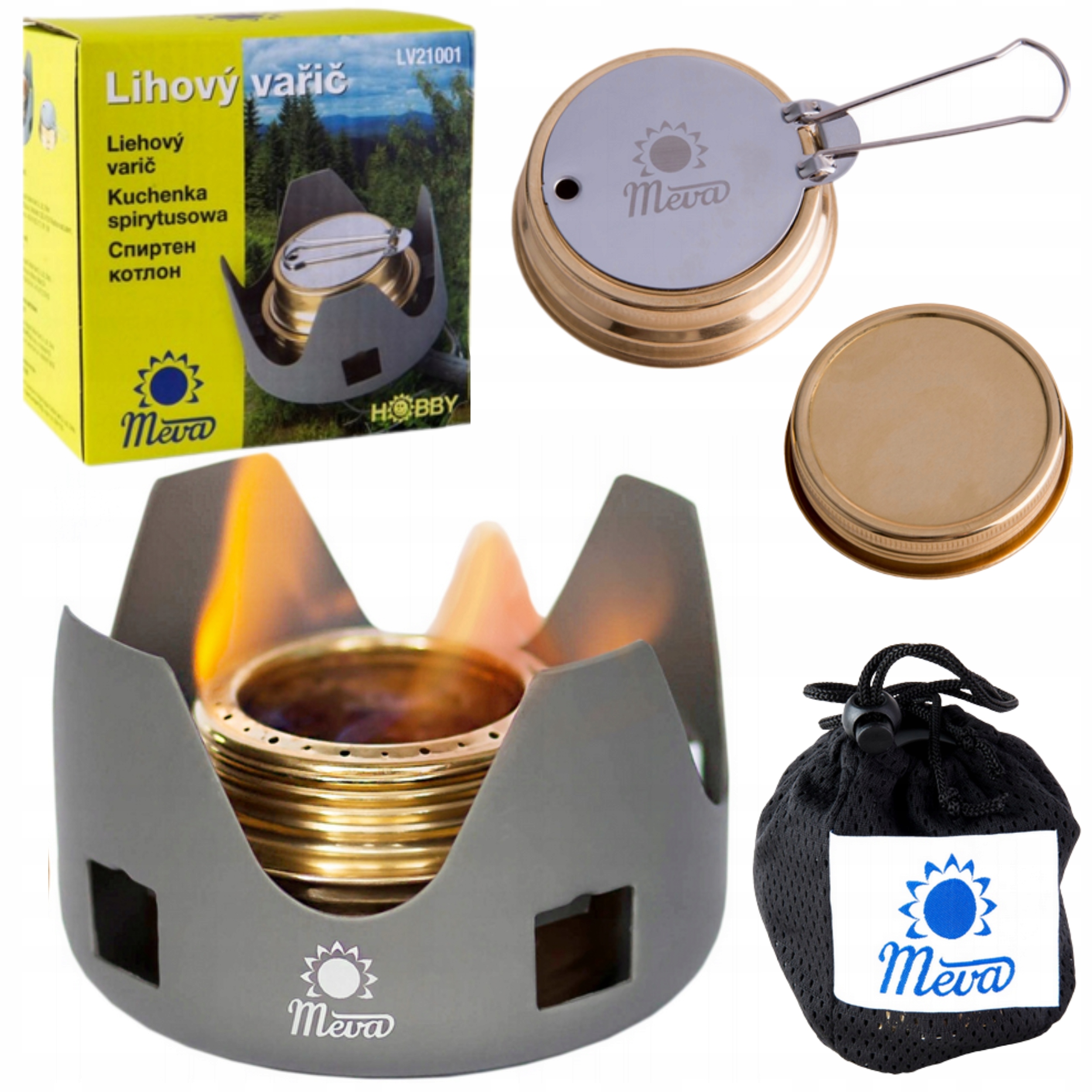 Turistický Vařič Lihový Hořák Na Palivo Ethanol Alkoholový Mini
