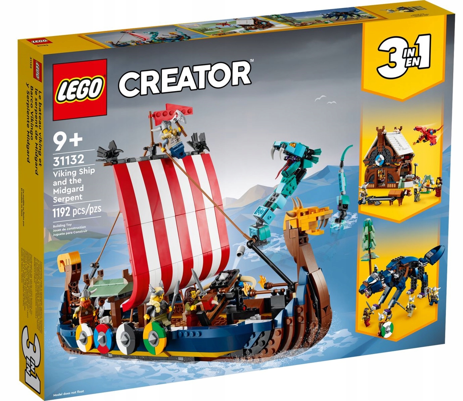 LEGO 31132 Creator 3w1 Statek wikingów i wąż