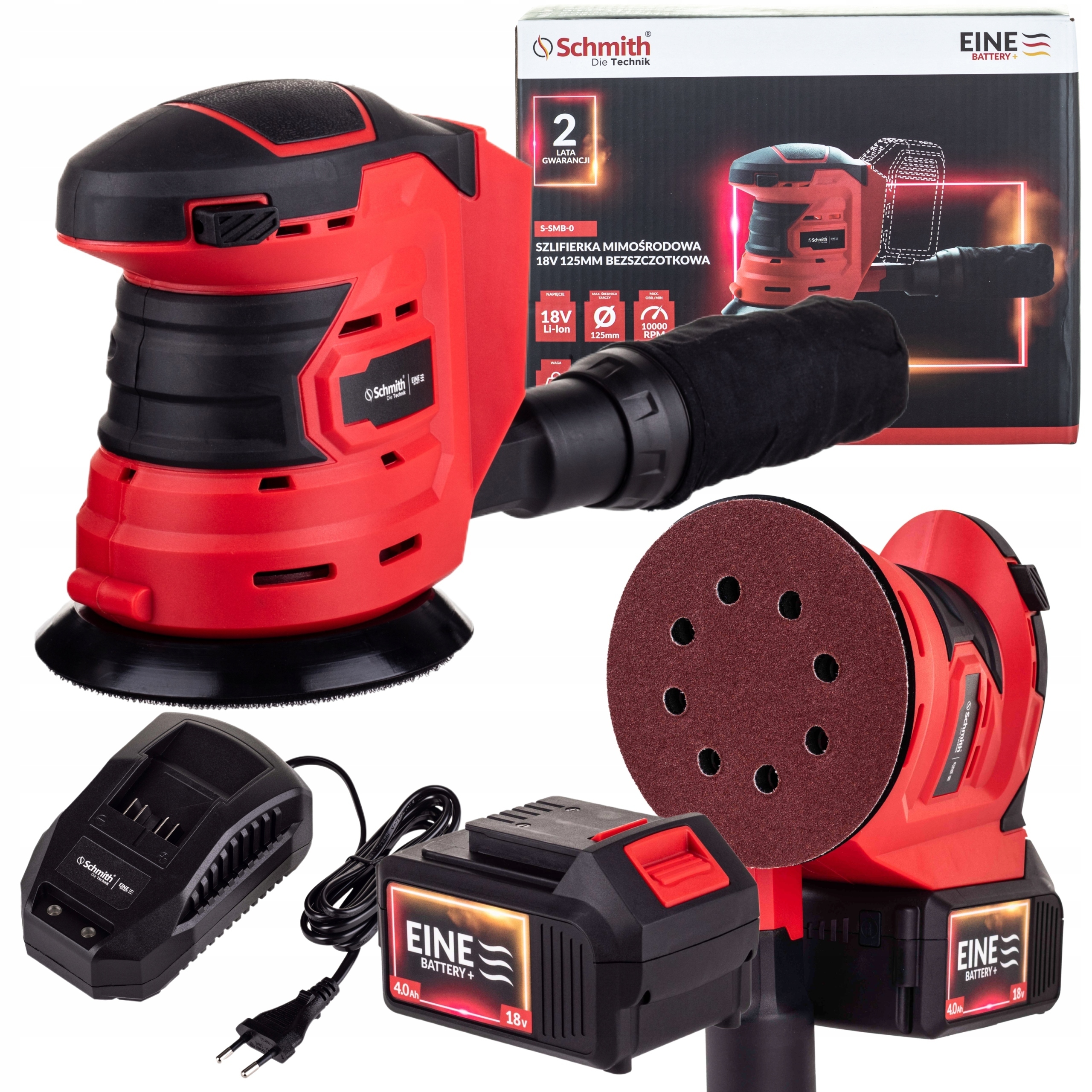 SCHMITH ЭКСЦЕНТРИКОВАЯ ШЛИФОВАЛЬНАЯ МАШИНА 18V 125MM + 4AH