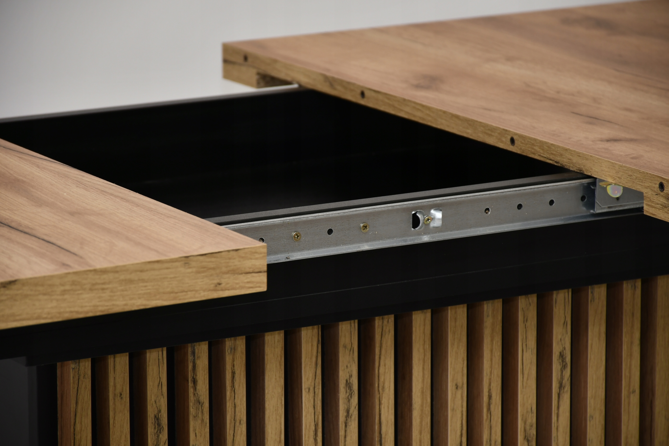 stół typu wyspa prostokąt rozkładany / lamele dąb kraft złoty Szerokość mebla 80 cm