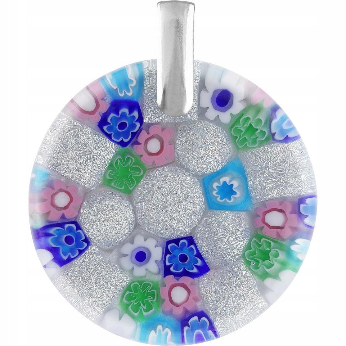 Dámský stříbrný přívěsek Harf sklo murano kolečko