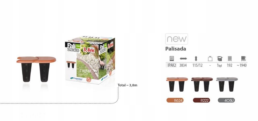 

Palisada Ogrodowa Płaska Kolor Szary 3,8m