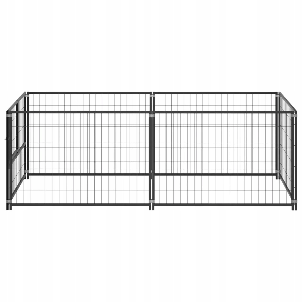 Levně vidaXL Kotec pro psa, černá, 200x100x70 cm, ocelová