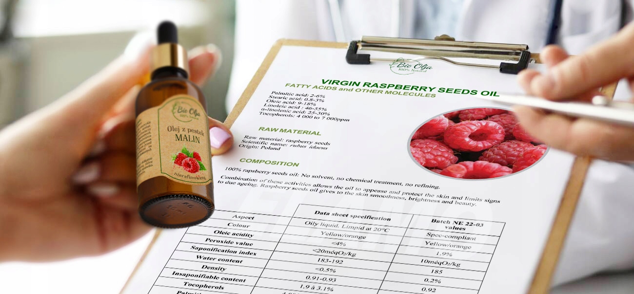 100% Naturalny Olej z Malin - Bogaty Antyoksydanty Witaminy Ochrona UV 50ml Kod producenta BIO2220