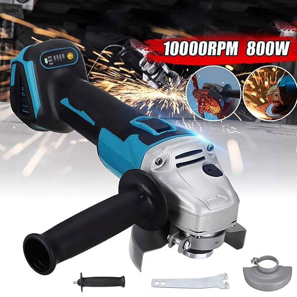 SZLIFIERKA KĄTOWA 800 W 125 MM 18 V BEZSZCZOTKOWY Z PODWÓJNYMI UCHWYTAMI Stan opakowania oryginalne