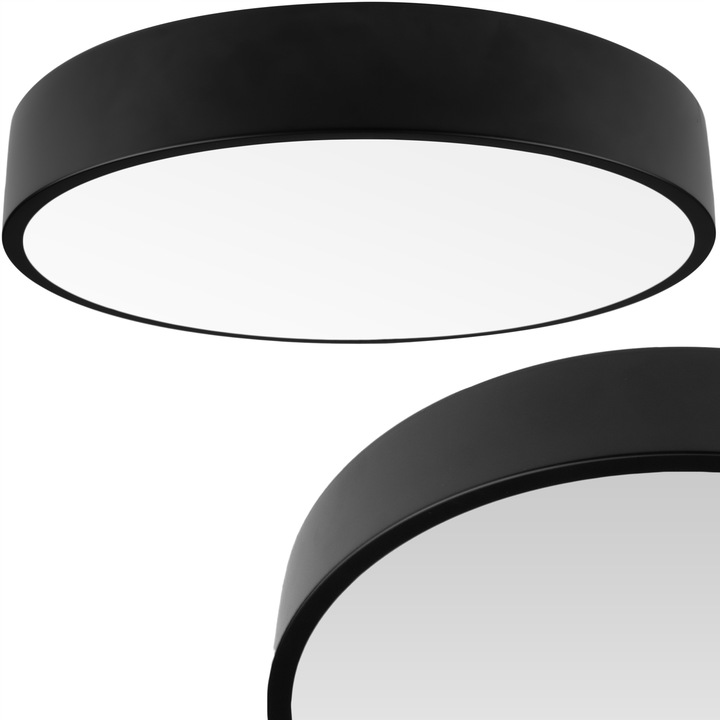 Plafon panel natynkowy Lampa Led 48W barwa neutralna czarny 40cm okrągła