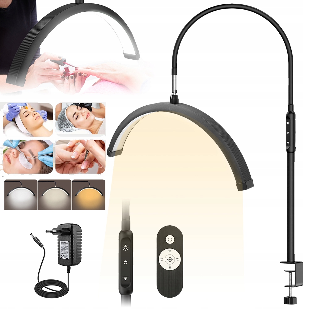 Kosmetická Stolní Lampa Led Oblouk Bez Stínu Nastavitelná 3200K-6500K S Dálkovým Ovládáním