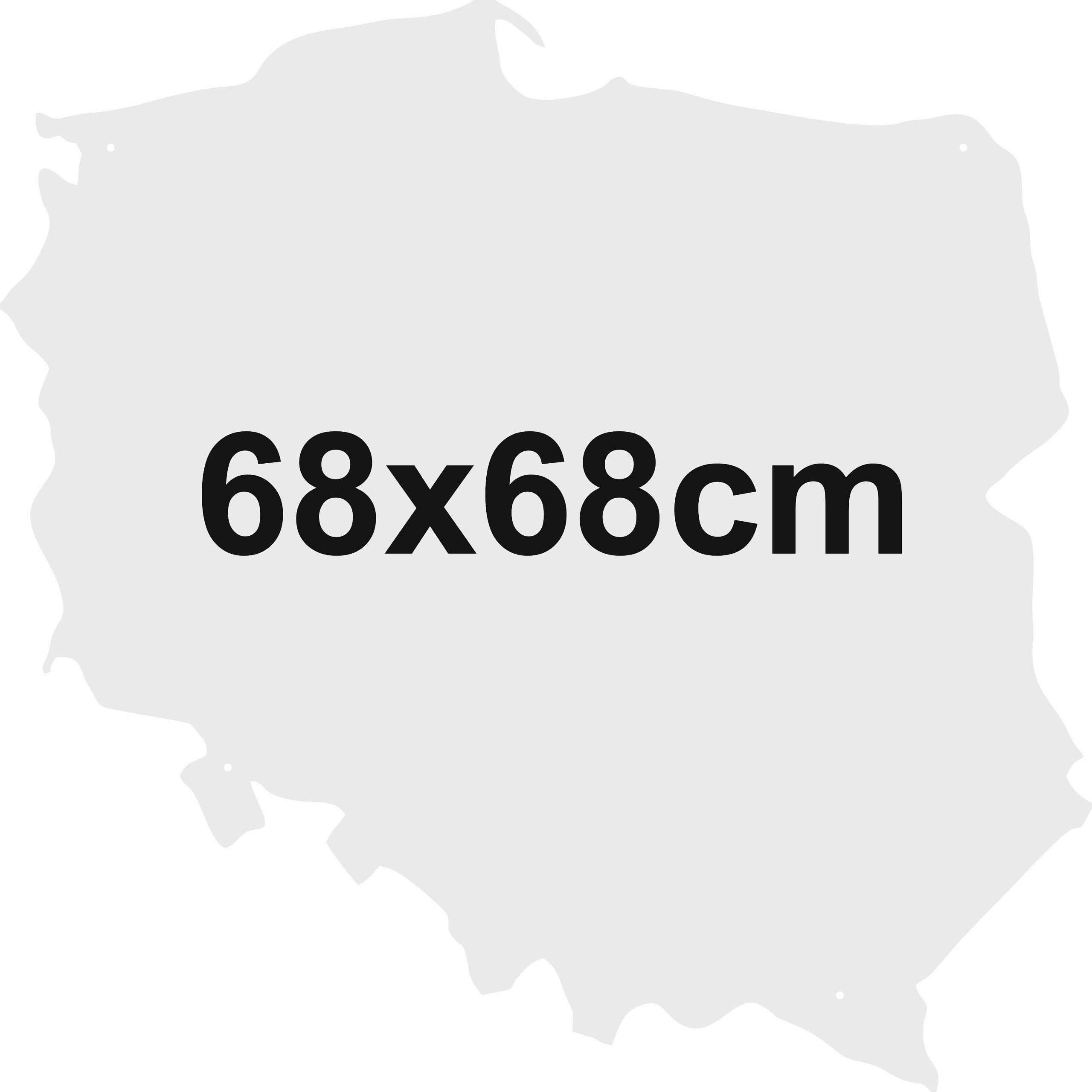 Magnetická tabule Polský pro cestovní magnety 68x68cm Bílá