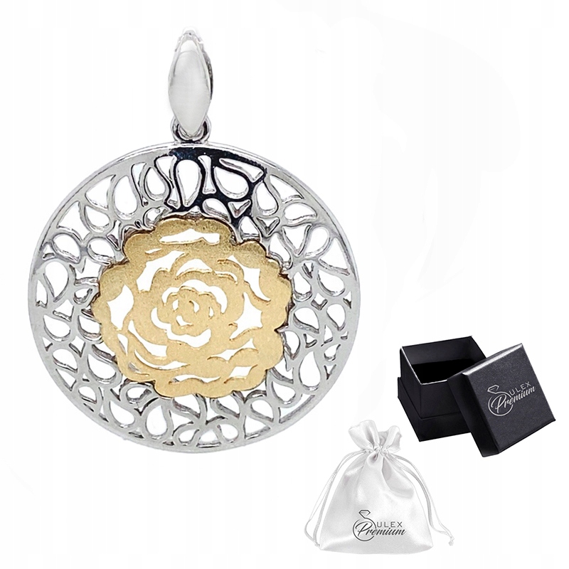 Stříbrný přívěsek ryzost 925 Elegantní rhodiovaný Přívěsek Růže (větší)