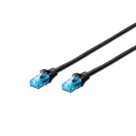 Kabel krosowy Digitus 3 m czarny męski RJ-45 Cat 5e