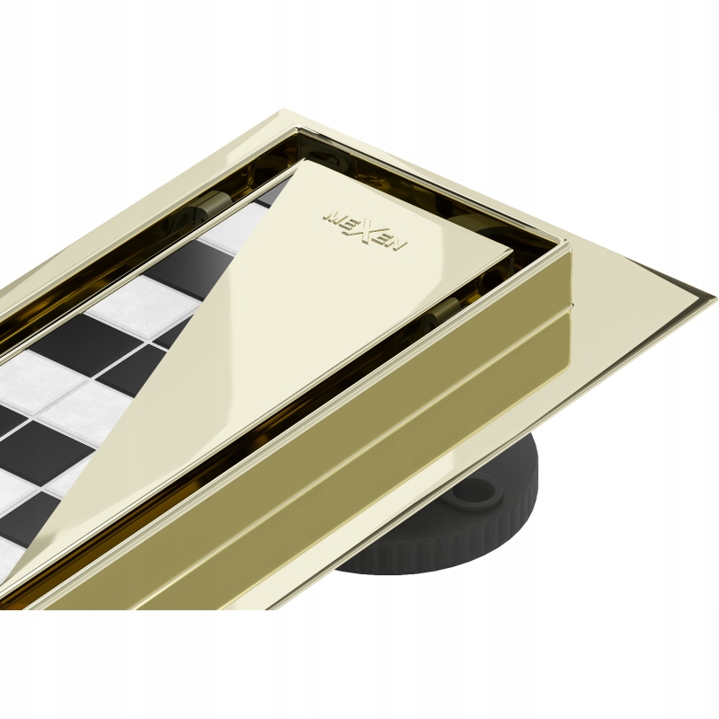 Mexen Flat 360° M13 odtokový žľab otočný 2 v 1 60 cm, Zlatá