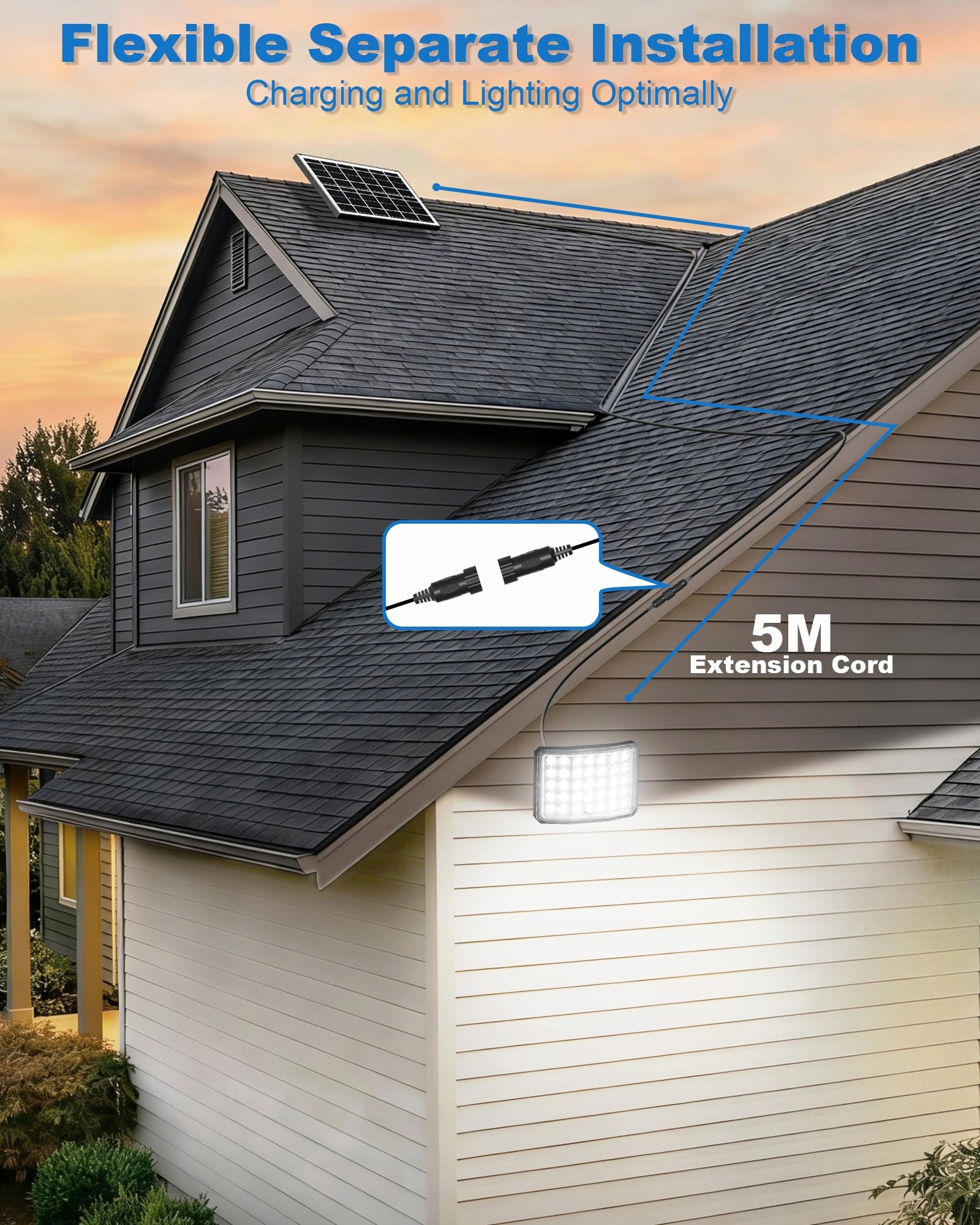 Lampa Solarna LED Z Czujnikiem Ruchu 3600mAh IP66 Pilot 4 Tryby GILIWOSY — miniatura 6