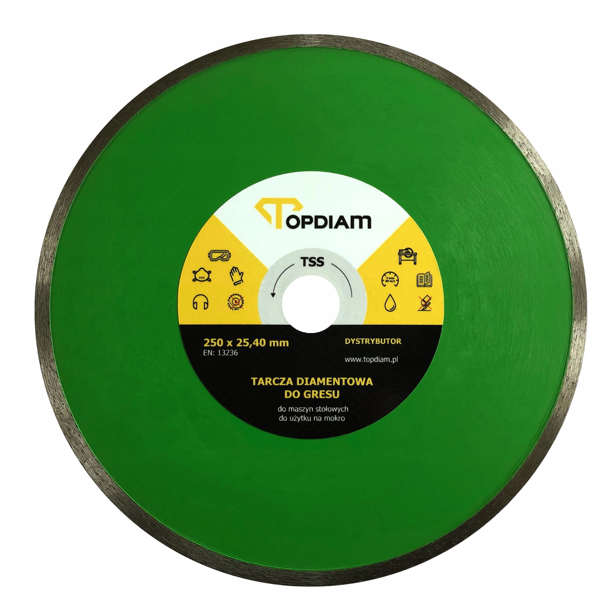 

Topdiam Tss - Tarcza do cięcia gresu 250 x 25,40mm