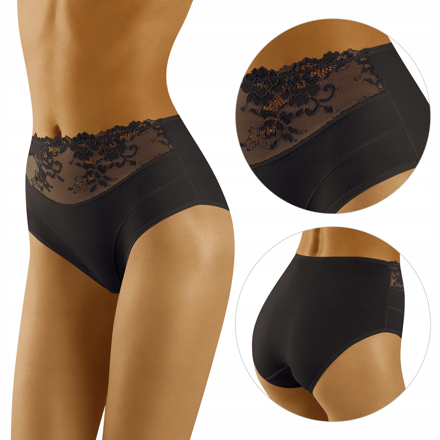 

Wolbar Klasyczne Figi Eco-hi Majtki Koronkowe L