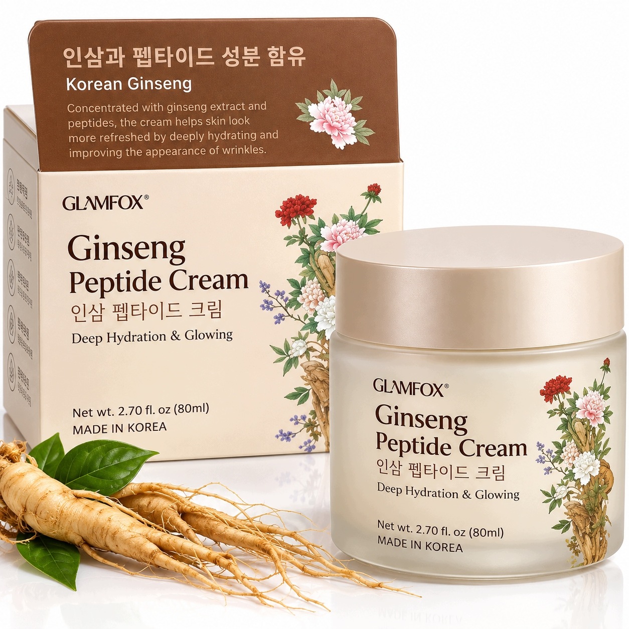Glamfox Ginseng Peptide Cream krem z żeń-szeniem i peptydami 80 ml