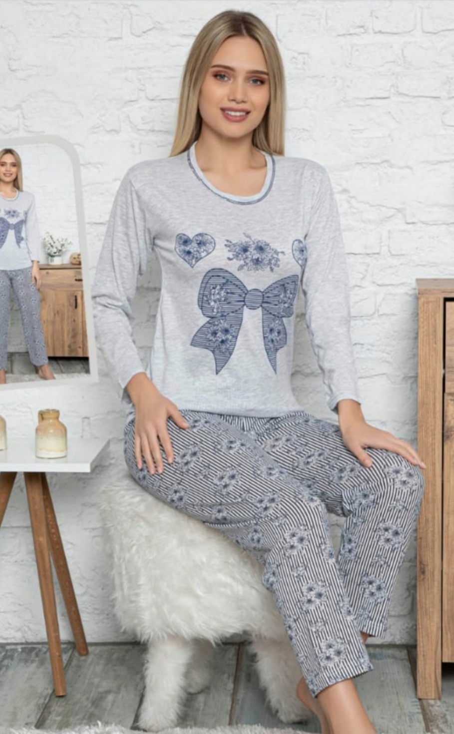 

Bawełniana piżama damska, rozmiar M