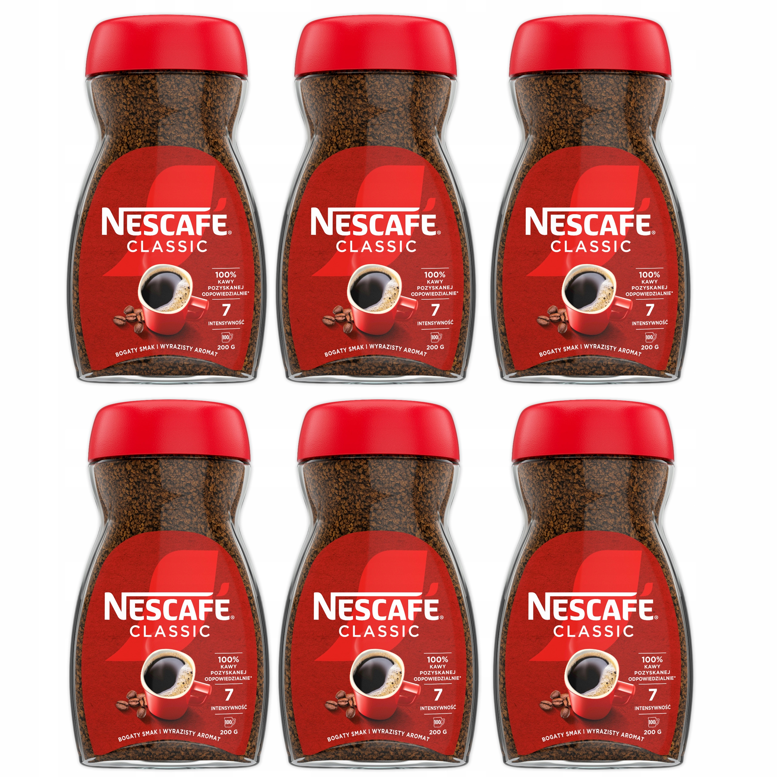 6 x Káva Nescafe Classic 200 g sklenice sada 6 balení zásoba