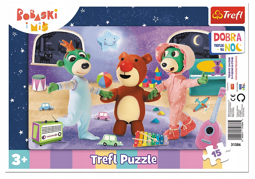 

Puzzle ramkowe 15 el. Trefliki Czas na sen Trefl