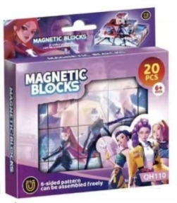 Klocki Magnetyczne K-POP Demon Hunters 20 Elementów 6 obrazków